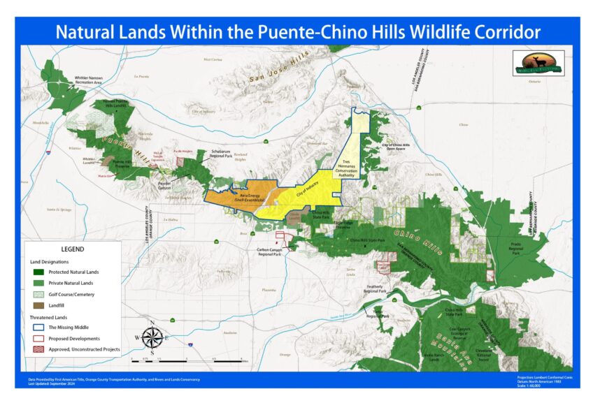 Puente-Chino Hills Wildlife Corridor Map